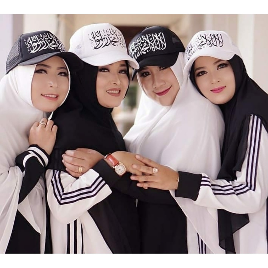 Topi Tauhid wanita pria/ Topi Trucker Murah/ Topi Bordir arab tebal/ Topi dakwah murah