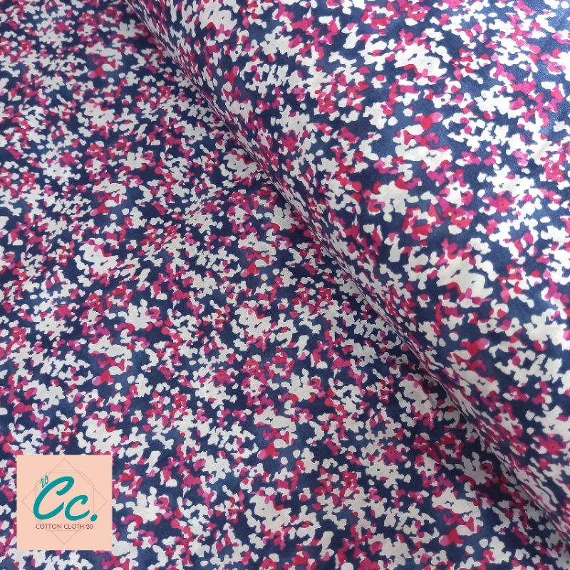 kain katun jepang tokai senko motif mix abstract - navy ungu