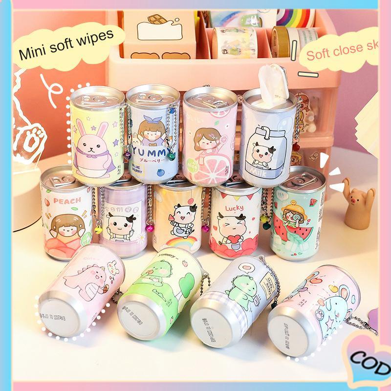 COD❤️ 30 PCS Kreatif Minuman Kaleng Tisu Basah Perjalanan Portabel Mini Tisu Pembersih Sekali Pakai-A.one