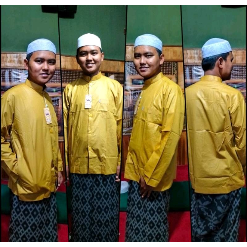 GROSIR Baju Koko As Shahih Polos Lengan Panjang Saku Samping Bahan Mengkilap Kokoh Haibah Habaib Habib Ammu Original Collection Pria Dewasa Terbaru Taqwa Kazimi El rumi Al mia Murah Putih Hitam Atasan Muslim Pria Fasion Pakaian Muslim Pria Tangan Panjang-2