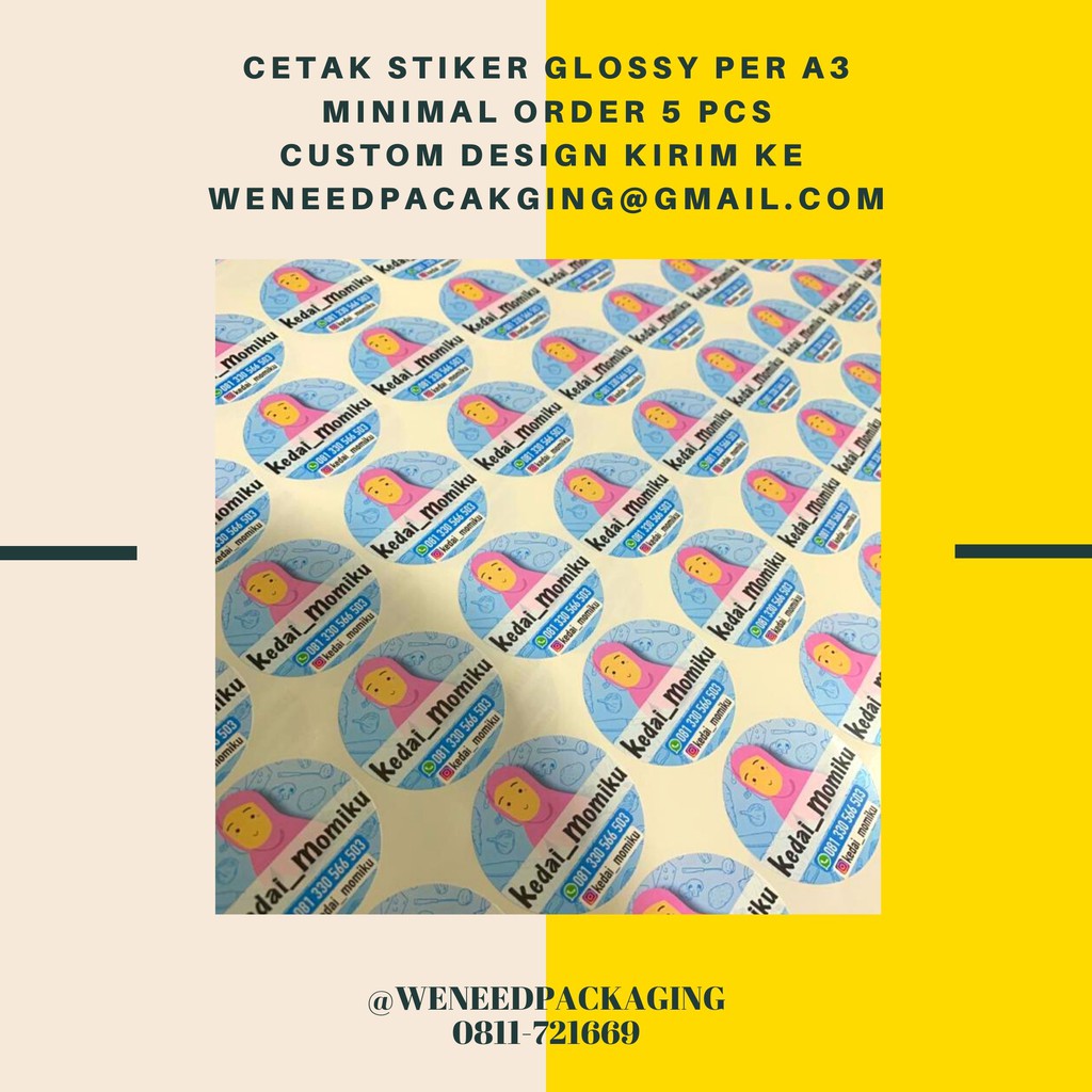  Cetak  Stiker  Bahan Glossy per a3 Stiker  Cutting Bulat 