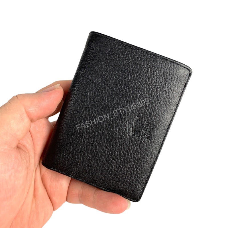 DOMPET KARTU LIPAT PRIA DAN WANITA DENGAN SLOT UANG UKURAN MINI KECIL KULIT ASLI