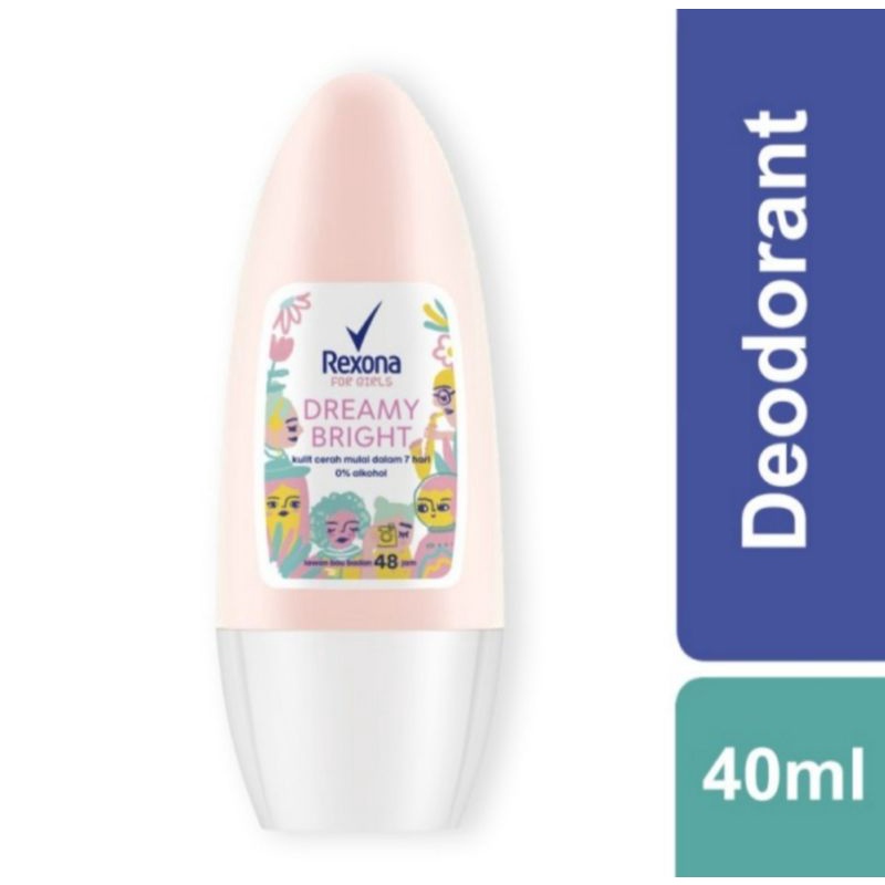 parfum remaja perempuan deodorant roll on wanita Rexona for girl for women 40 ml