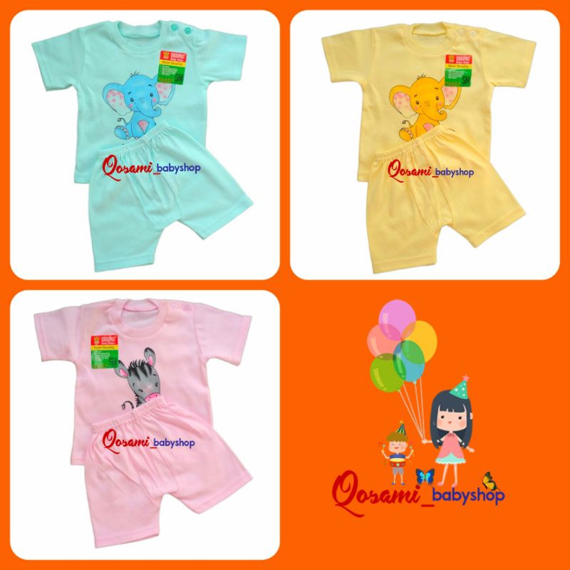 BABIFUN Setelan OBLONG Pendek Bayi Newborn 0 - 3 Bulan SNI