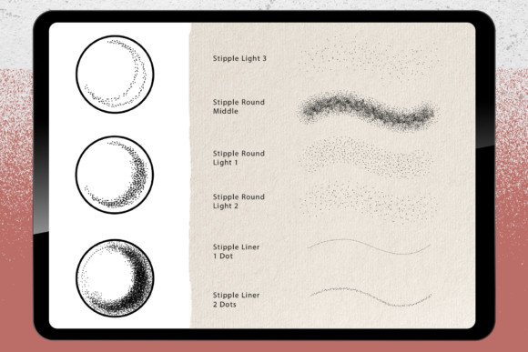 22 Procreate Brushes Stipple
