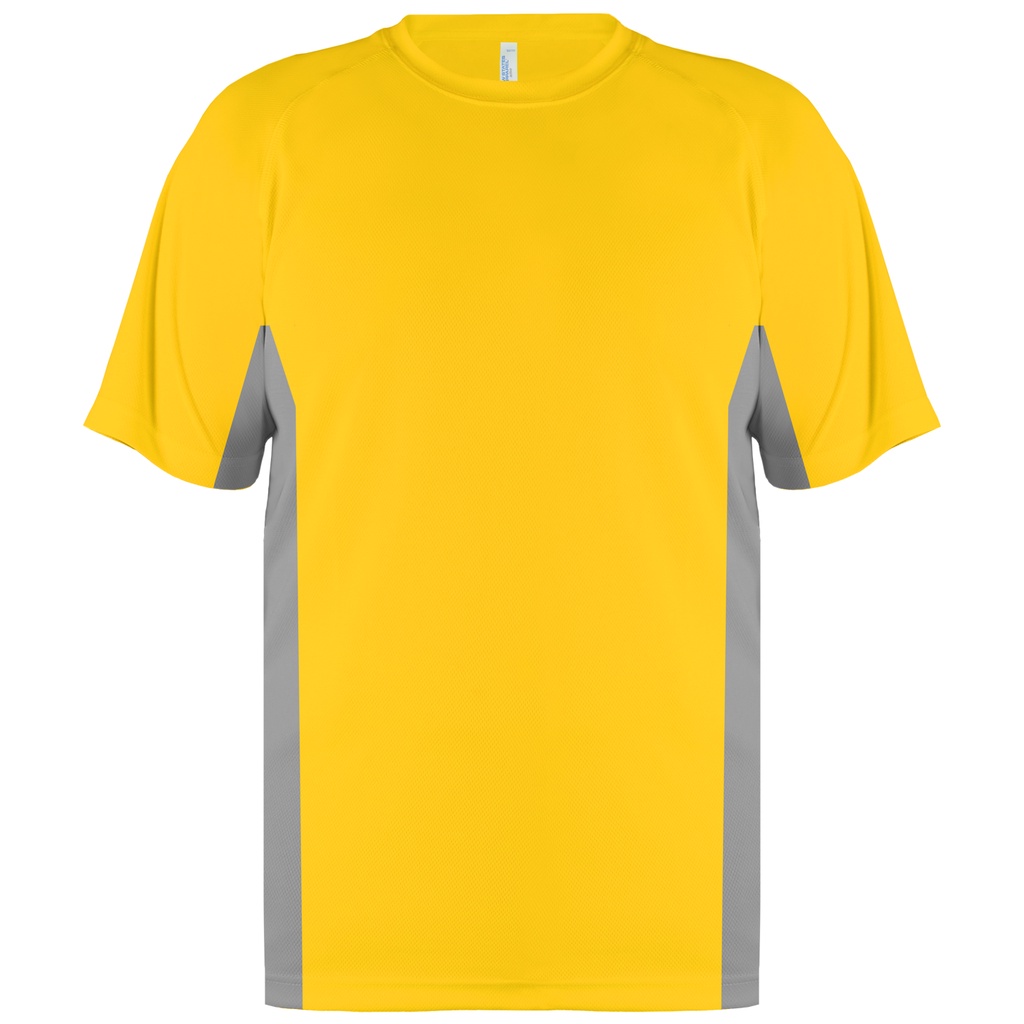 NEW STATES APPAREL Kaos Polos Olahraga Pria dan Wanita Lengan Pendek Dri Fit Dua Warna S-2XL -2701-Gold / Grey