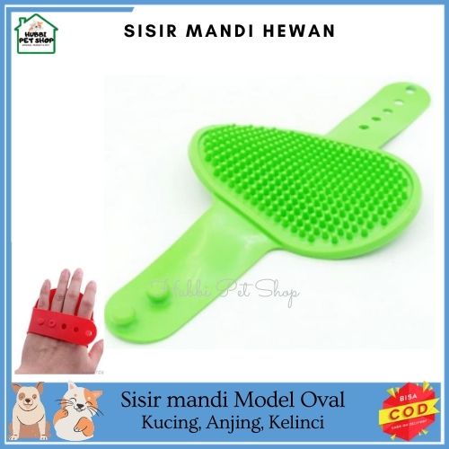 Sisir Bulu Oval Karet sisir mandi Anjing Kucing Sikat Pijat Mandi Grooming Kelinci