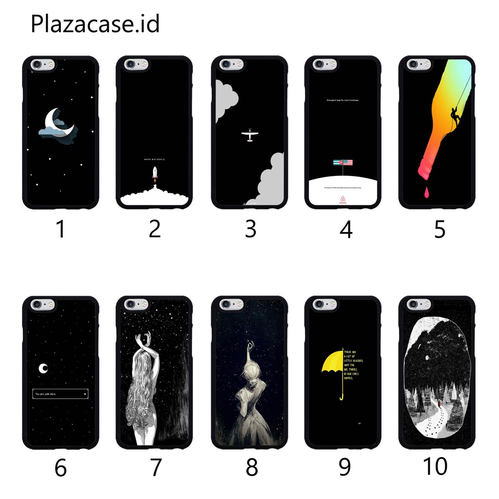 [P35] Case 2D Glossy Black For All Type