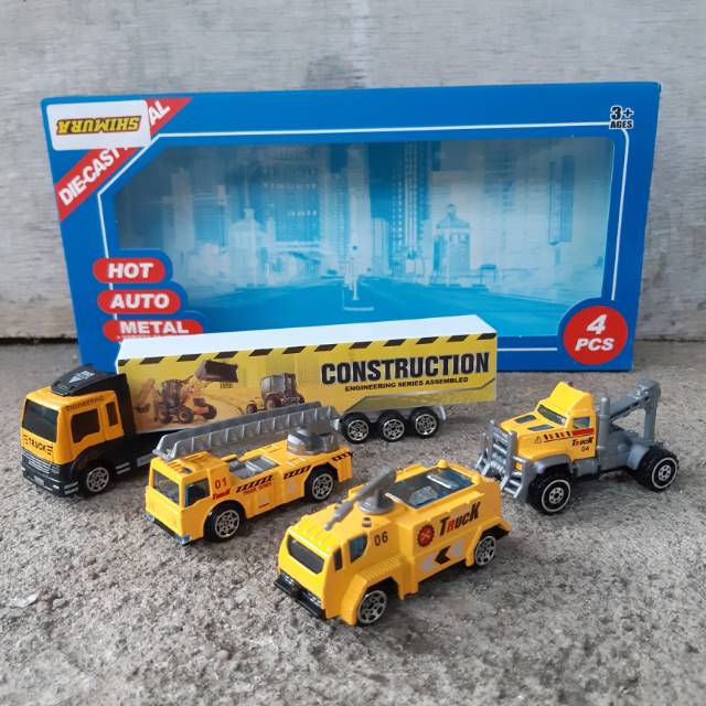 Diecast Set Truk Kontruksi - Mainan Miniatur Mobil Contruction Anak