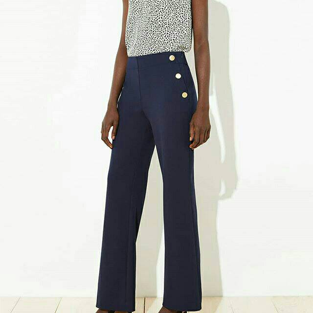 LOFT Marisa Trouser Navy Sailor Pants
