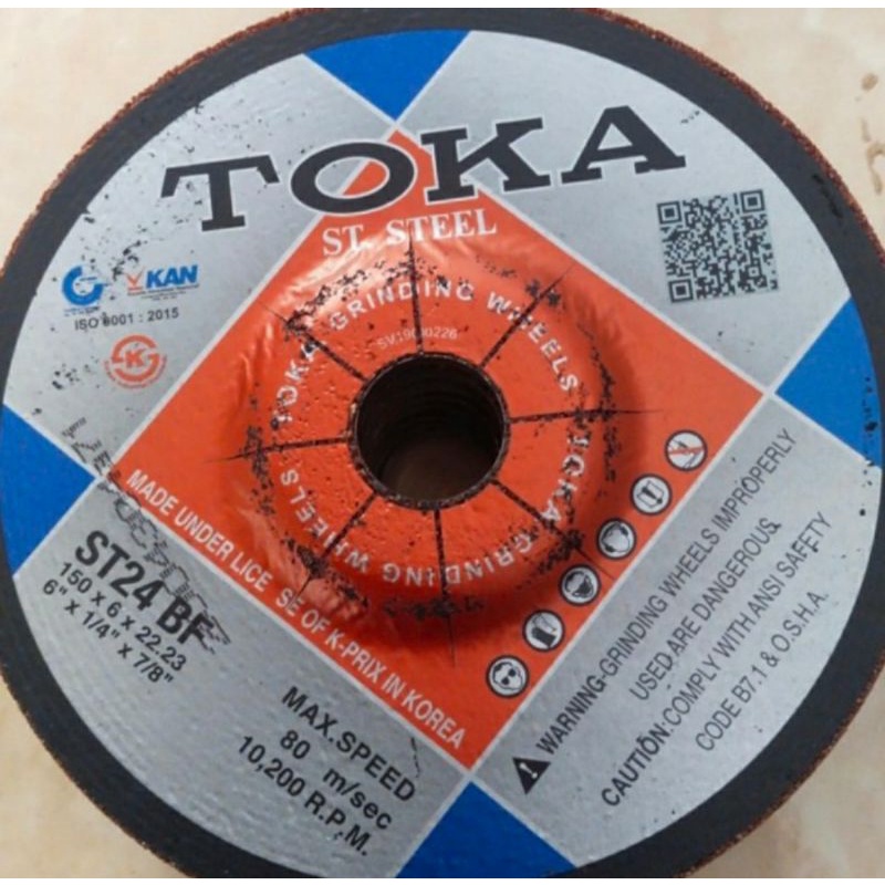 mata gerinda poles metal 6 inch toka ST24 F2 batu gerinda poles metal besi baja stainless steel mata