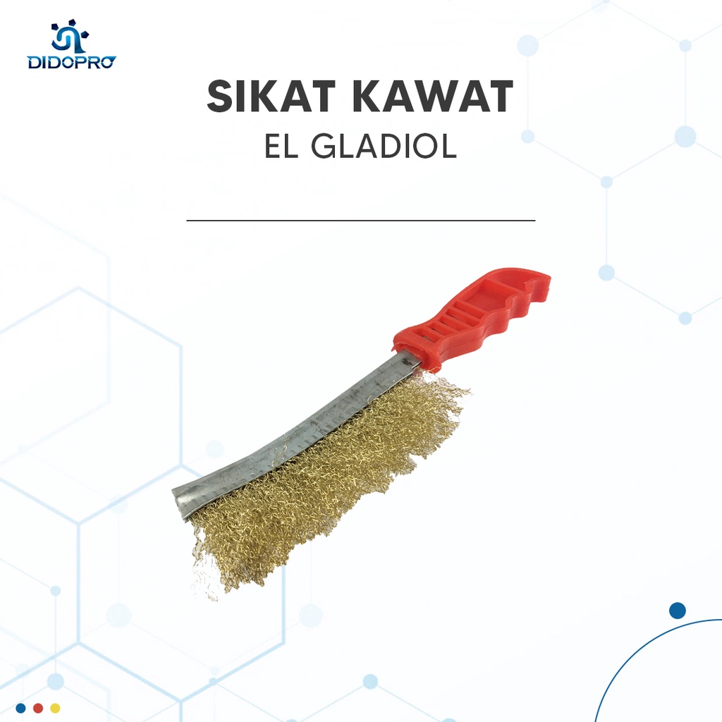 Sikat Kawat Baja Kuningan Sikat Kawat Model Pisau / GAGANG MERAH Sikat Kawat Kuningan Gagang Plastik Lengkung