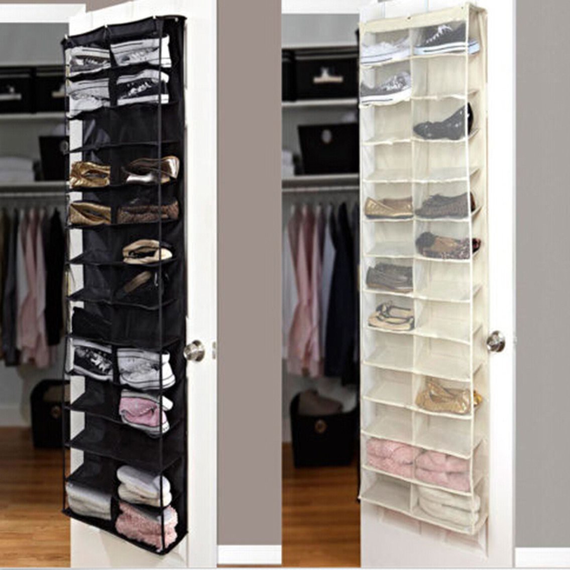 Just Shoe Rack Storage Organizer Holder Folding Hanging Door Closet 26 Pocket Shopee Indonesia