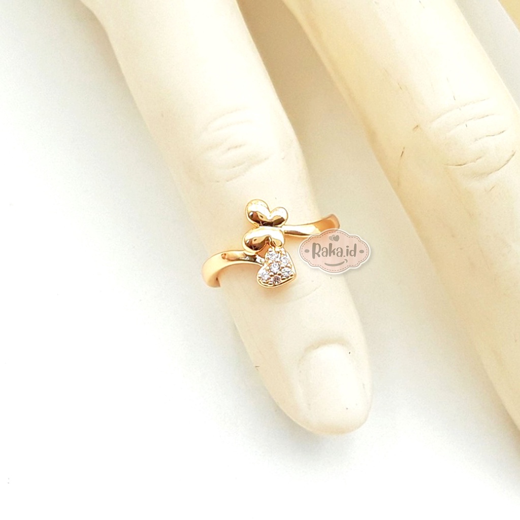 Cincin Anak Motif Love Kupu Perhiasan Cantik Anak 943