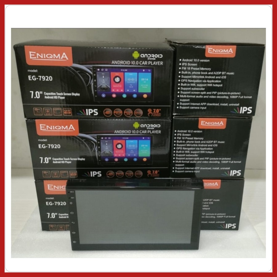 Head Unit Android 7in Eniqma OS 10 Ram 1/32GB IPS Screen