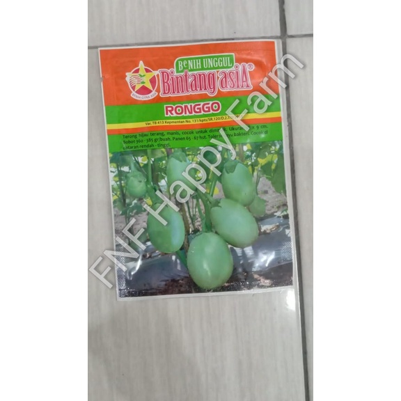 Benih Terong Pondoh hijau bulat Ronggo | 10gram