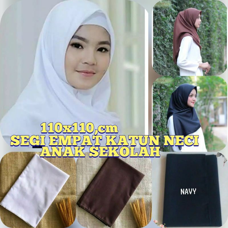 HIJAB ANAK SEKOLAH SEGI EMPAT KATUN NECI