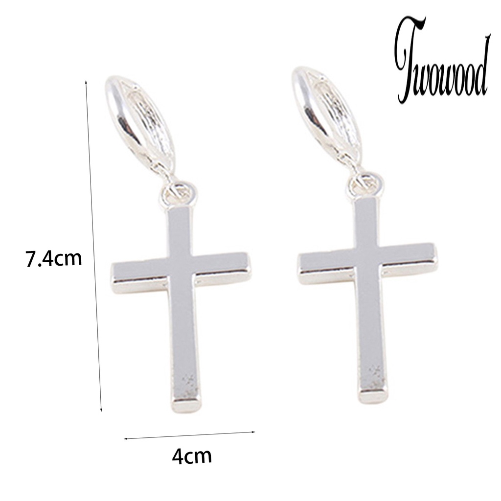 Anting Bentuk Salib Bahan Alloy Untuk Wanita