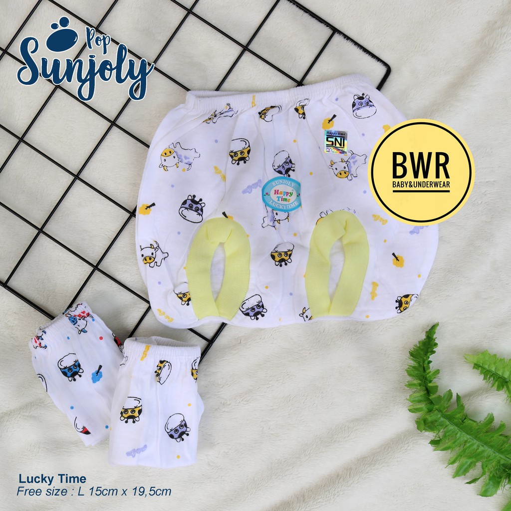 [ 3pc ] Celana POP Sunjoly Putih | Celana Bayi Newborn Lunang Kaki Bulat - Bwr IX