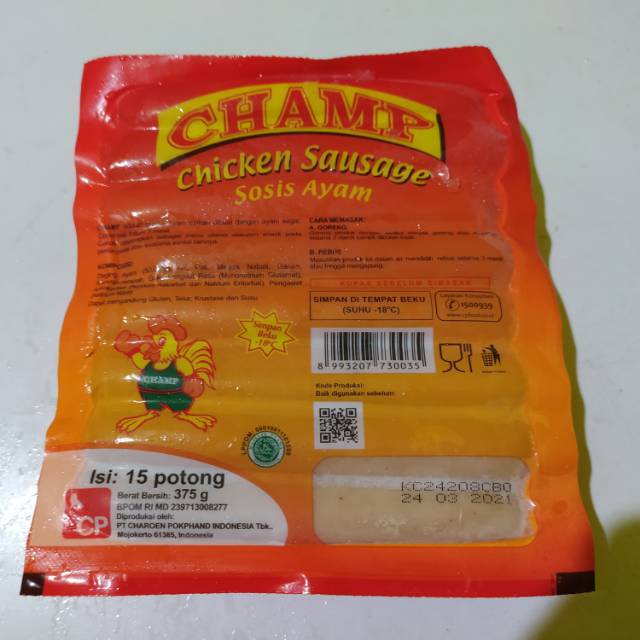 

Champ sosis ayam isi 15bj 375gr