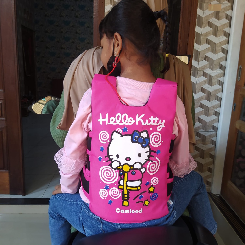 SABUK BONCENG ANAK, SABUK BONCENG MOTOR, SABUK BONCENG ANAK MOTOR GAMBAR HELLP KITTY PENGAIT SABUK KEAMANAN