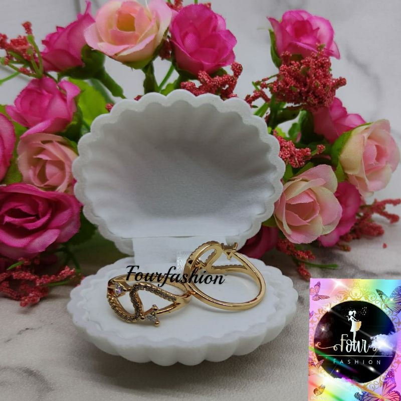 Fourfashion Cincin Dewasa Xuping Motif S Permata Kekinian BT01