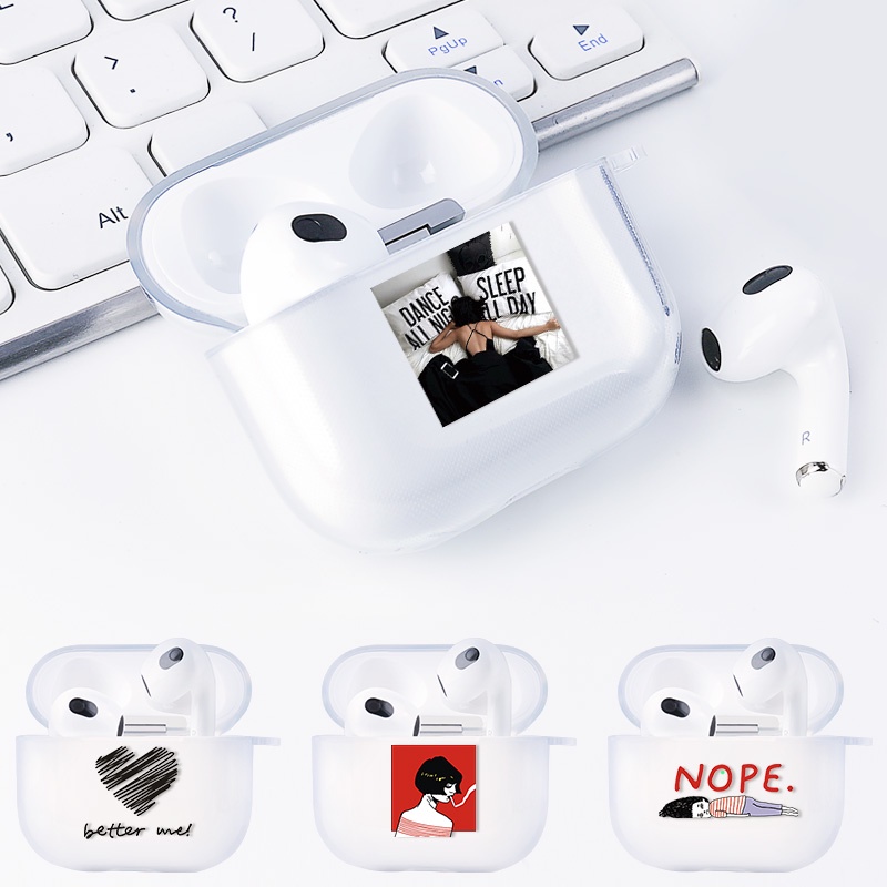 Casing Soft Case Silikon Motif Tulisan Inggris Untuk AirPods 3