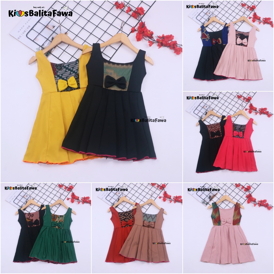 (BATIK) Dress Clairine Bayi - 3 Tahun / Baju Fashion Pesta Baju Adem Harian Formal Anak Perempuan