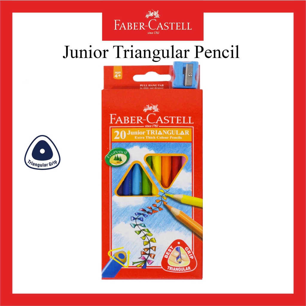 

Pensil Warna Faber Castell Junior 20 Warna / Junior Triangular Colour Pensil / Untuk Anak TK / Gratis Rautan