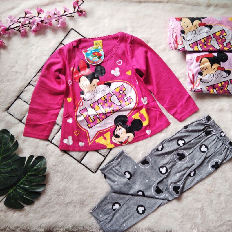 Grosir isi 3pcs Piyama Anak Murah/Baju Tidur Anak/Setelan jongkong 2-4thn