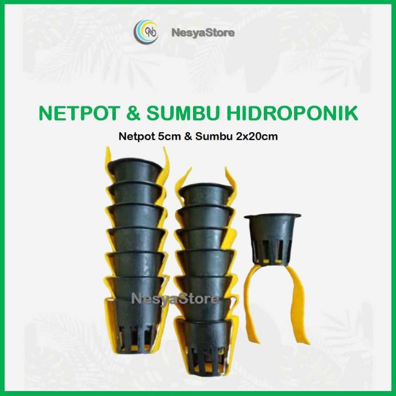 Netpot Hidroponik dan Sumbu Flanel Hidroponik, Netpot Sumbu Flanel Hidroponik