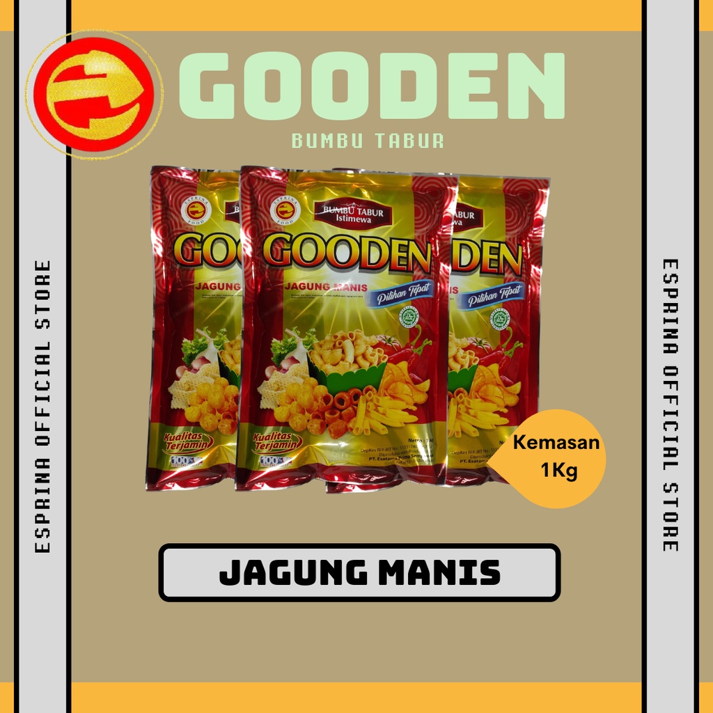 

Bumbu Tabur - GOODEN - Rasa JAGUNG MANIS - JAGUNG MANIS - Kemasan 1kg