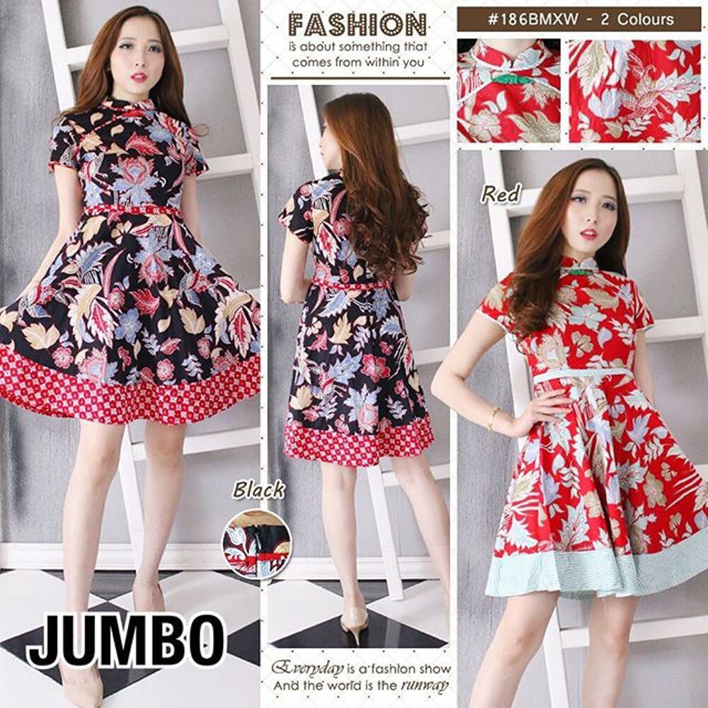 DRESS BATIK CHEONGSAM 186 BM JUMBO