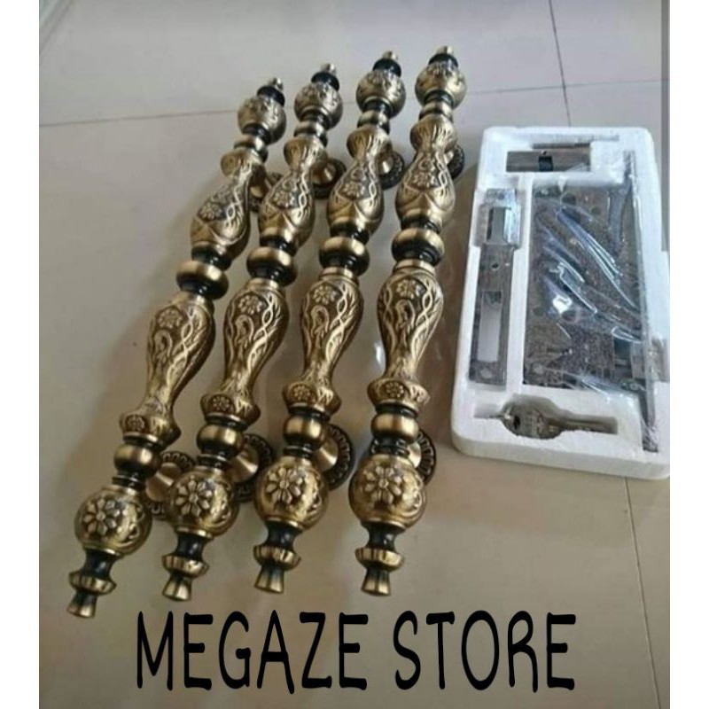 Best Seller Termurah Handle Pintu Rumah Kuningan Motif Manggis 4 Pcs+body Kunci Pelor 33LbDGziqdKL3L