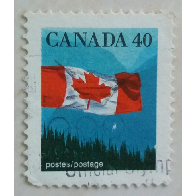 

(AA) Perangko Canada Tahun 1990 Seri The Canadian Flag over Forest Used