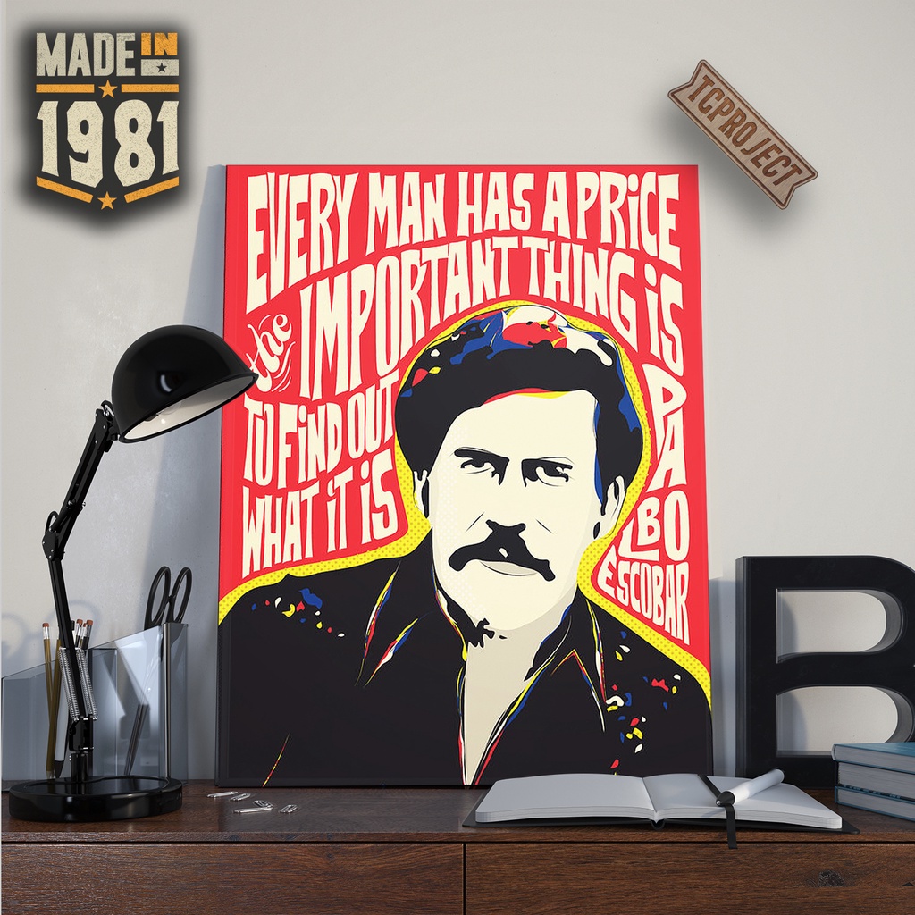 Poster Pablo escobar 002 - Poster Kayu - Hiasan Dinding