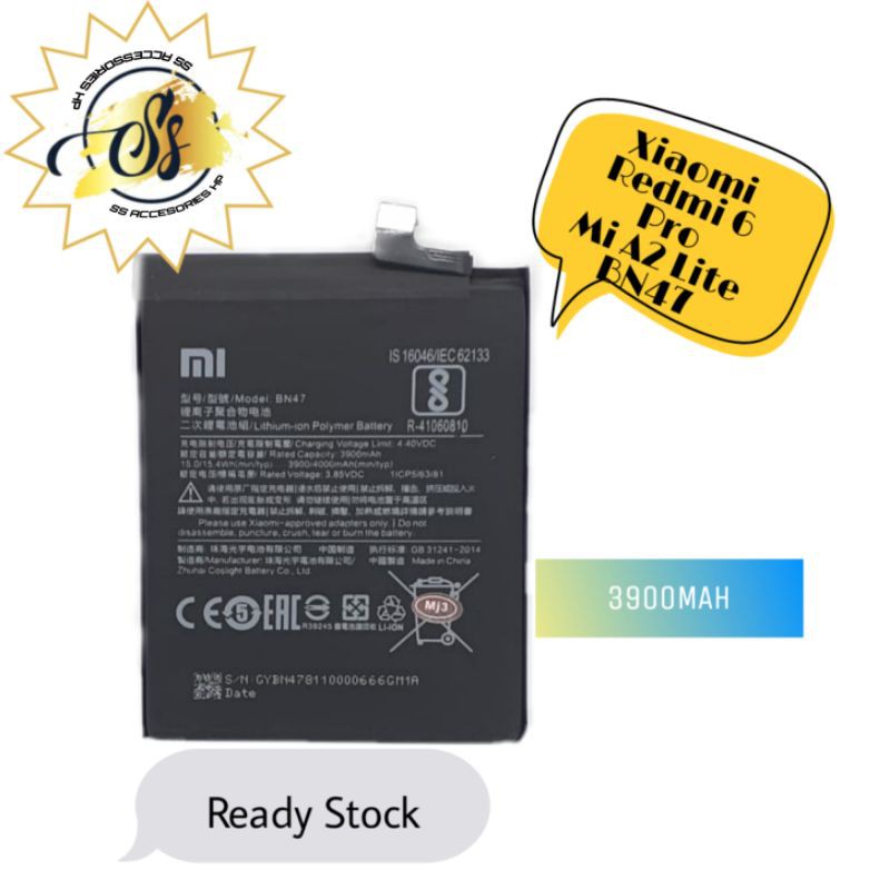 Baterai battery batre xiaomi Redmi 6 pro miA2 lite mi A2 lite BN47