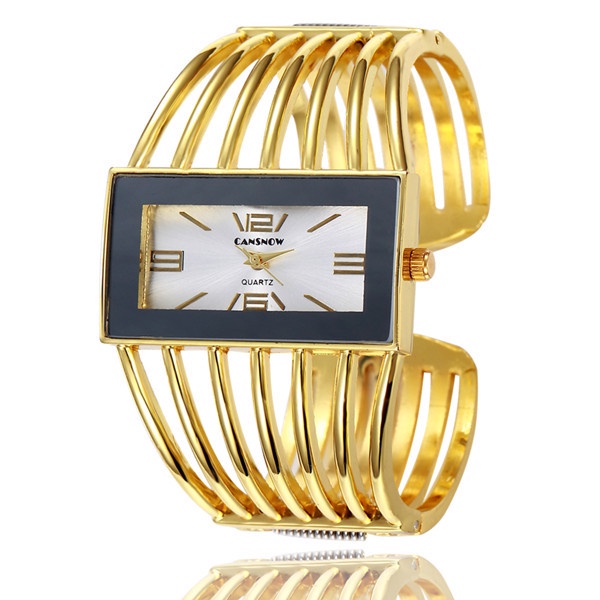 HOT PROMO Cansnow Wanita Jam Tangan Mewah Modis Mawar Emas Gelang Gelang Jam Tangan Wanita Gaun-6