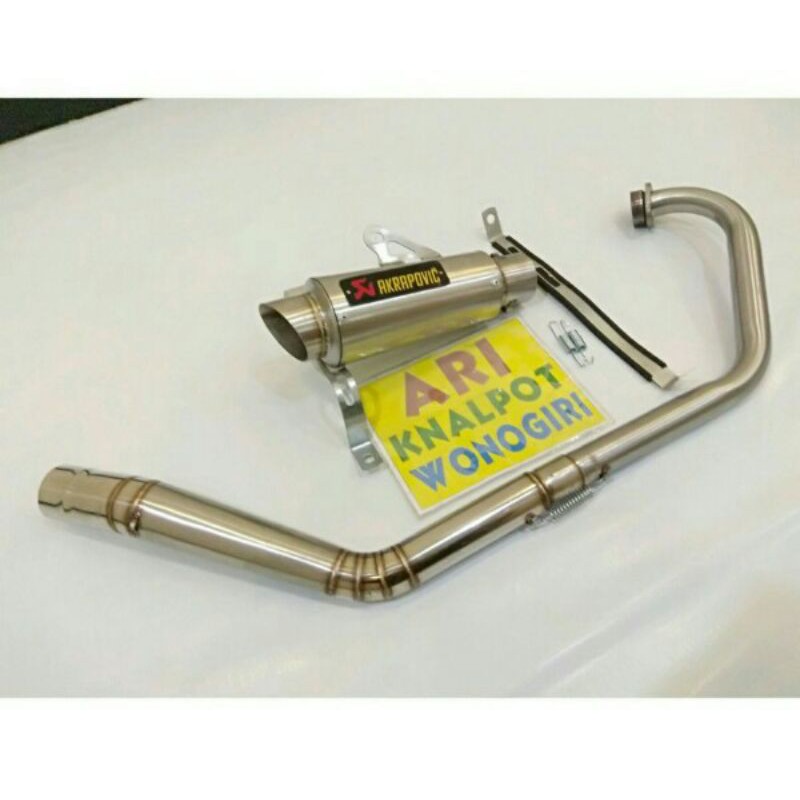 knalpot road race Akrapovic leher njengat stainless satria Fu fi GSX Vixion R15 Scorpio Jupiter MX