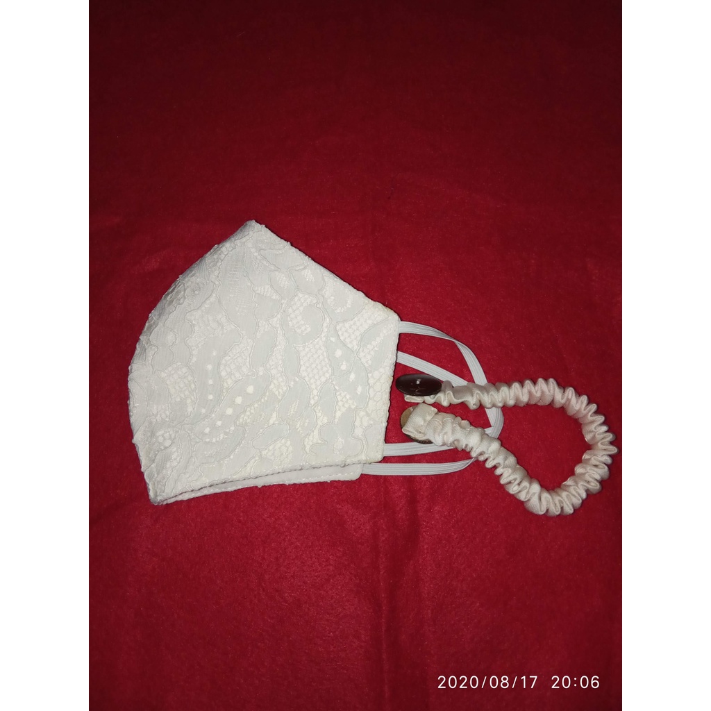 MASKER BROKAT WARNA UB/PUTIH TULANG