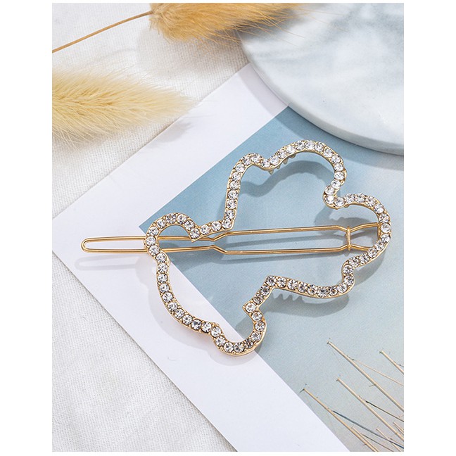 LRC Jepit Rambut Fashion Geometric Diamond Letter Hairpin F54511