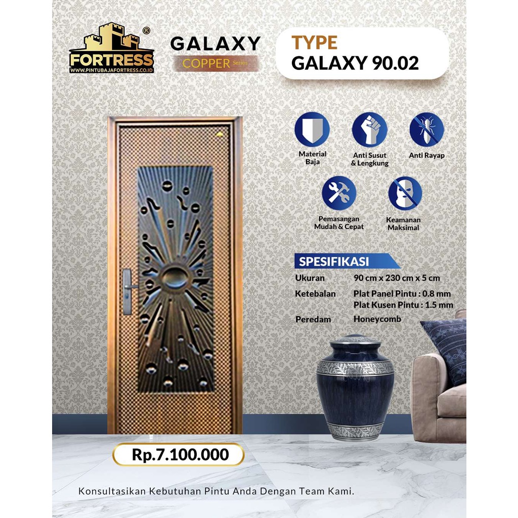 Pintu Baja FORTRESS Tipe Galaxy 90.02 - Copper