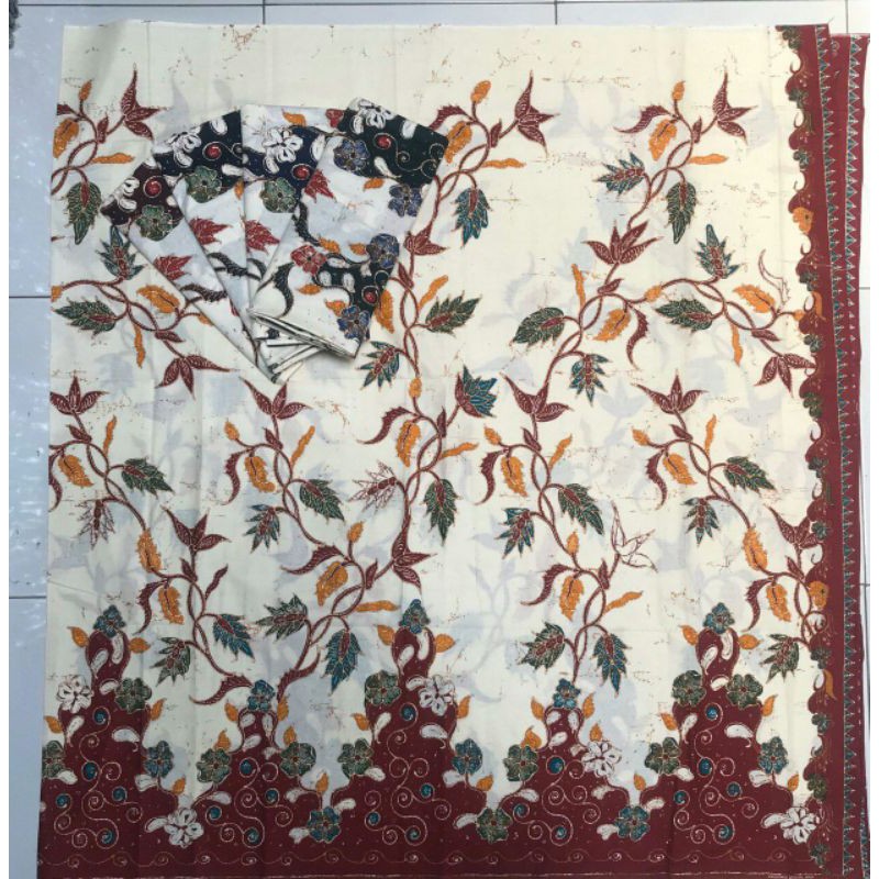 kain batik cap handmade serian putih