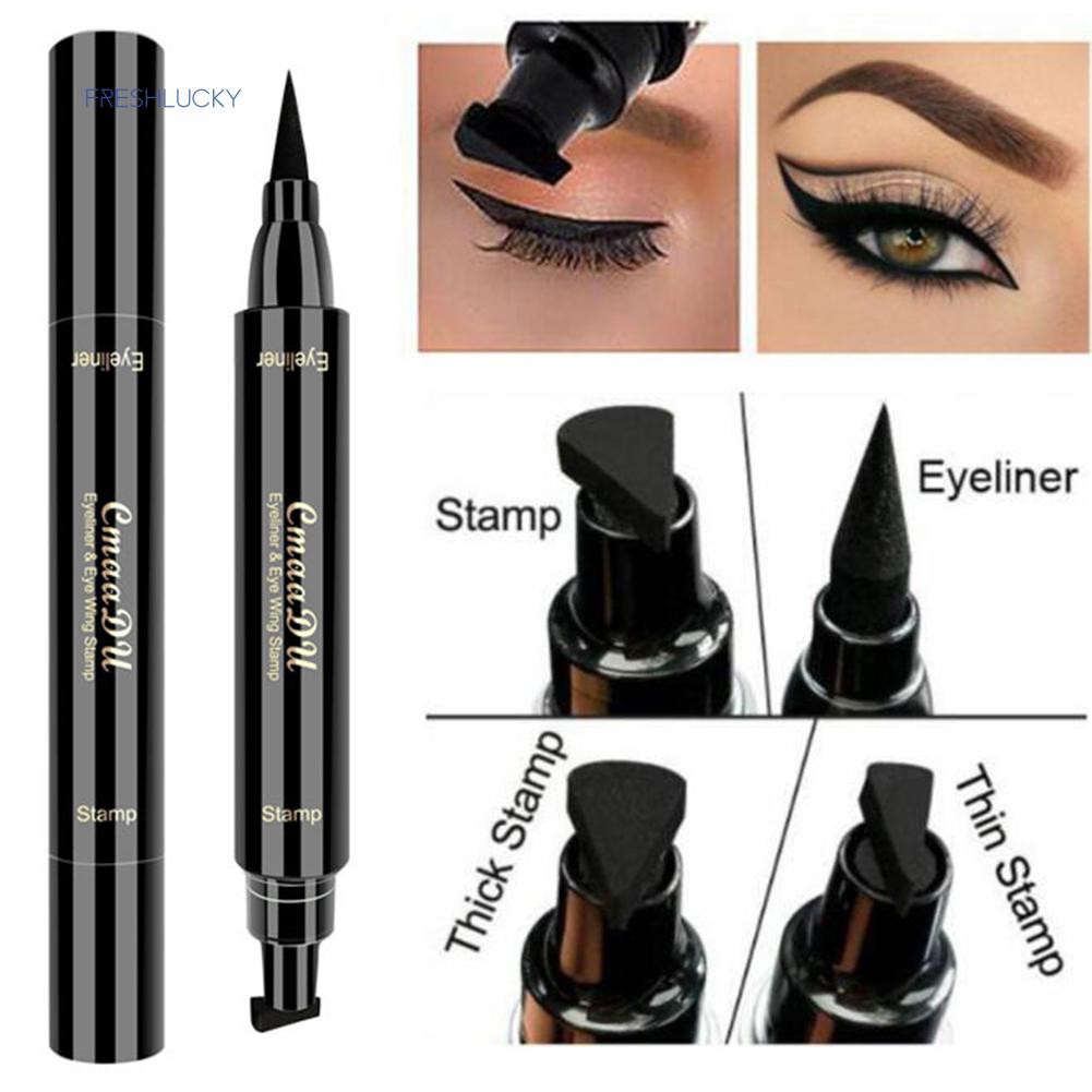 CMAADU EYELINER PEN CAIR KEPALA GANDA / EYELINER STAMP CEPAT KERING WATERPROOF