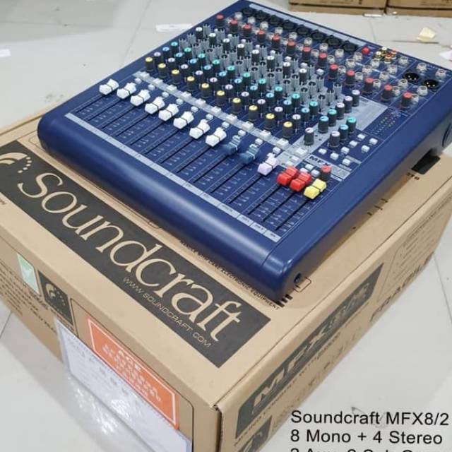 Mixer soundcraft mfx8/2 mfx8(8chanel) 2aux+2 group sub