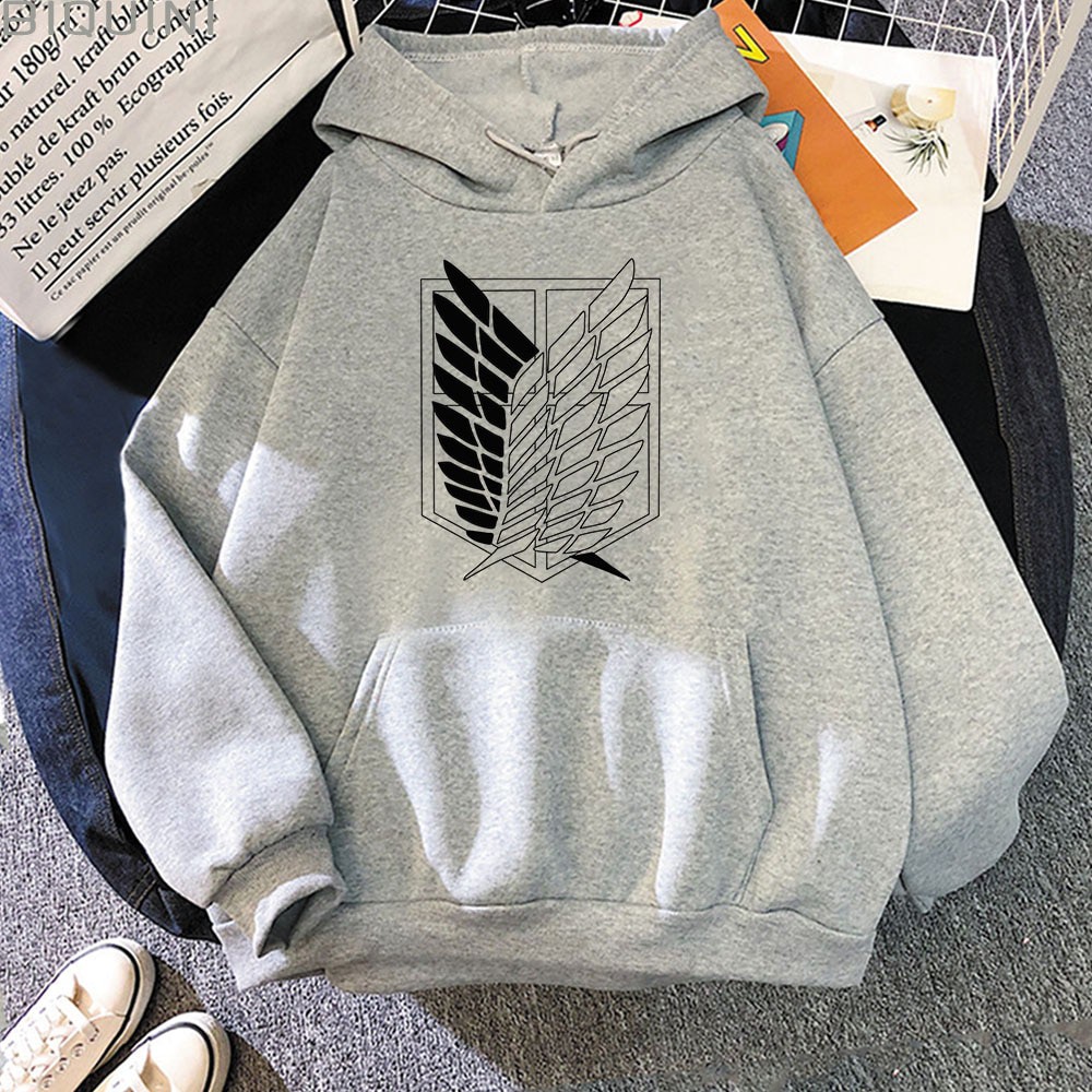 IvannaCollection Sweater Hoodie Anime Wanita dan Pria Attack On Titan Shingeki No Kyojin