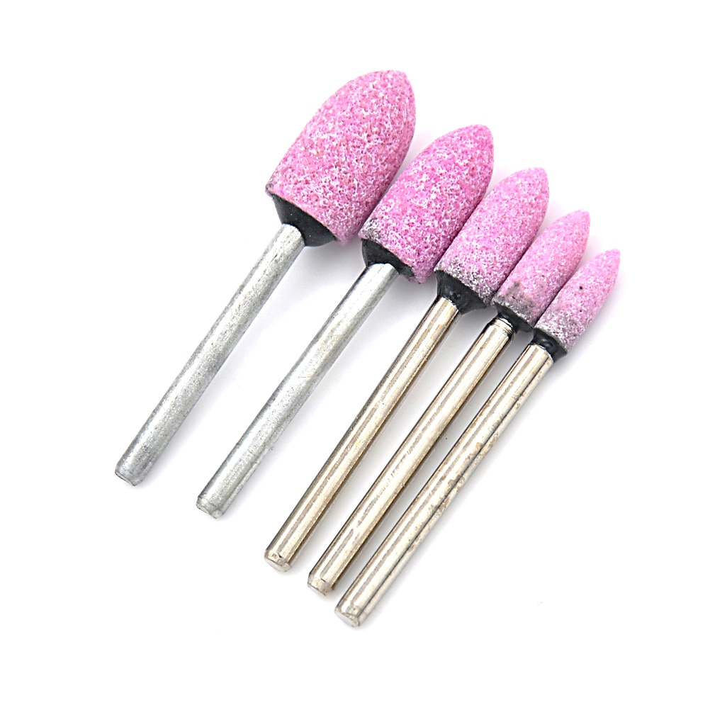 【Theredsunrisesiwy.id】10X Pink Abrasive Mounted Stone Rotary Tool Grinding Wheel