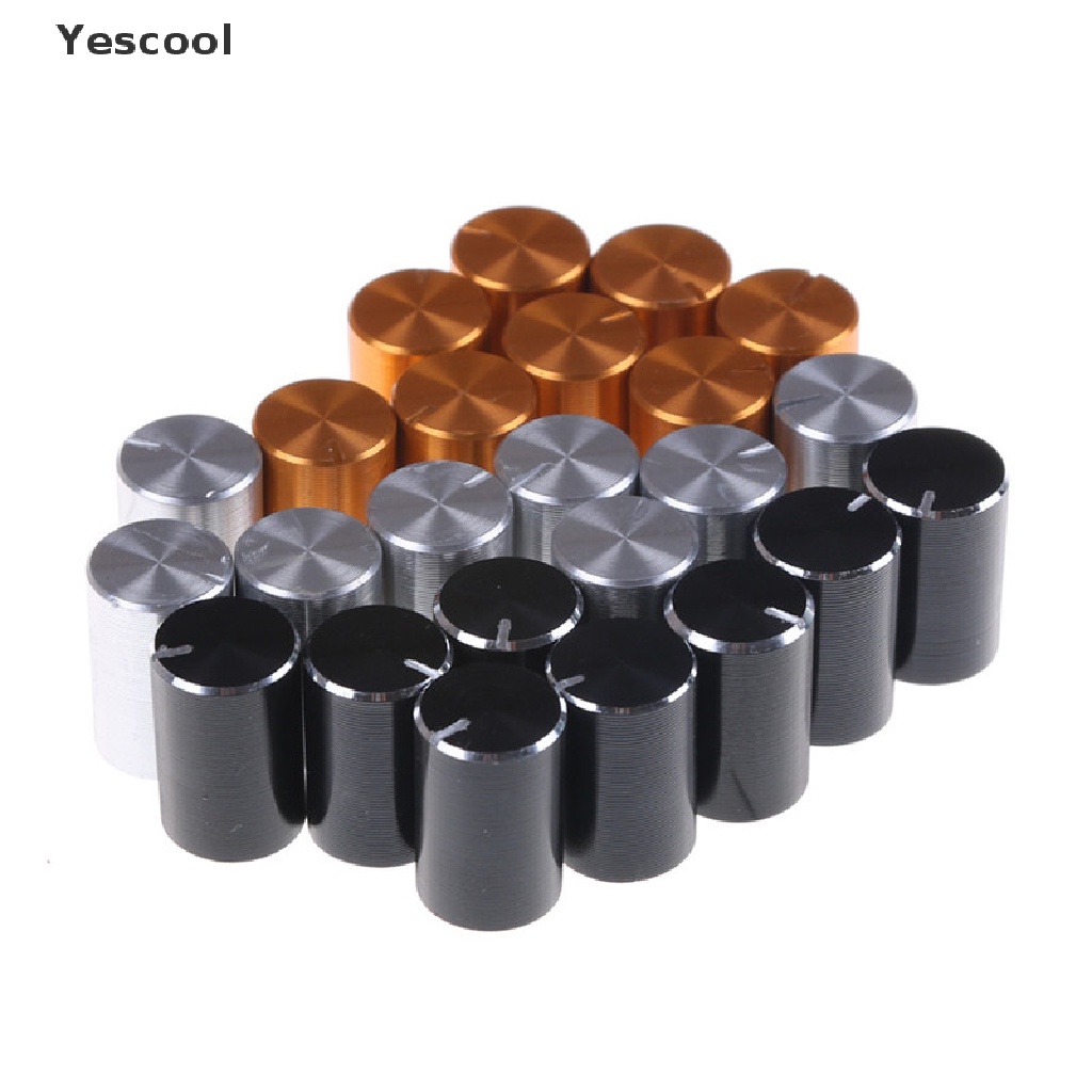 Yescool 8pcs Knob Kontrol Volume Potentiometer Bahan Aluminum Diameter 6mm 10x15mm