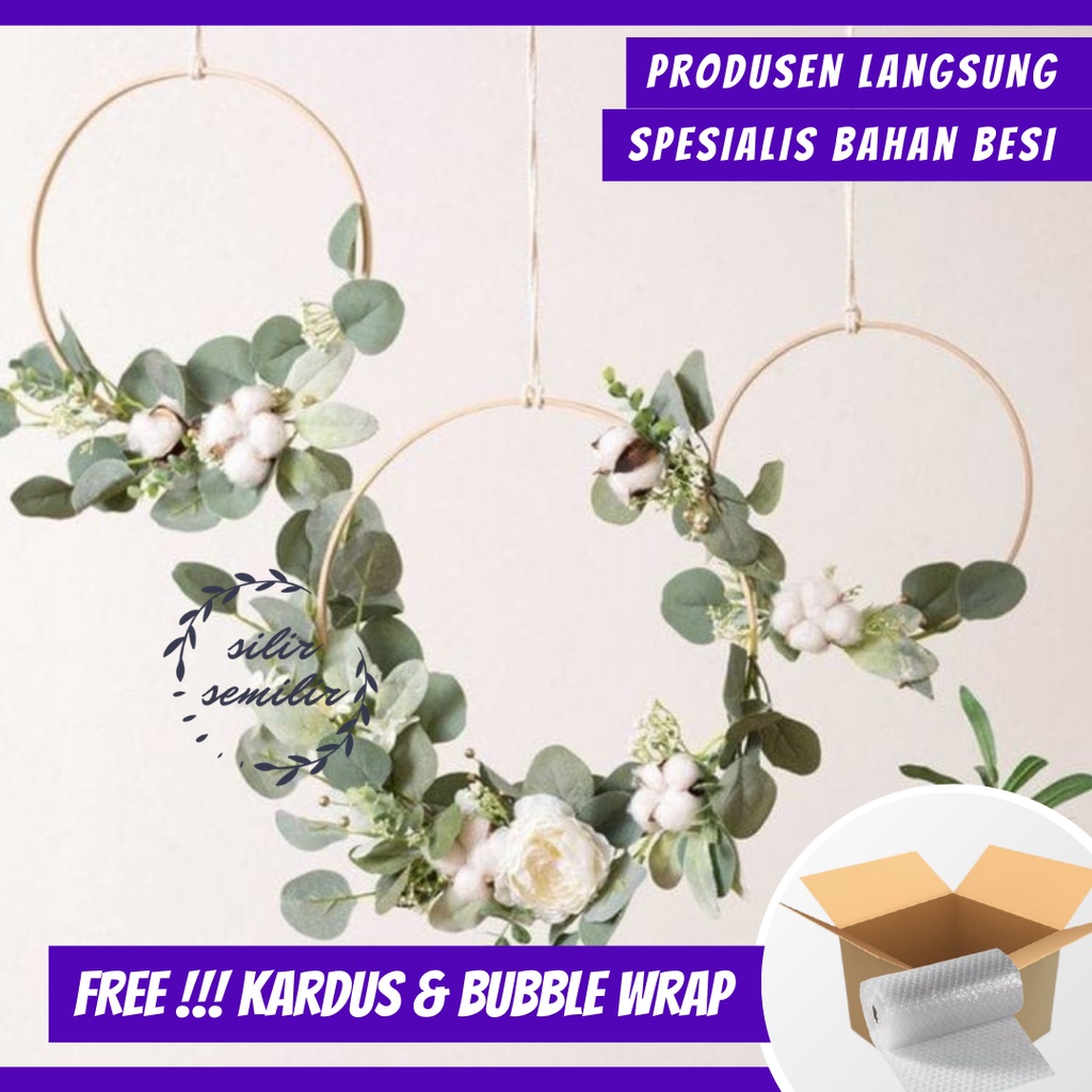 W13 Lingkaran Ring Besi Dekorasi Bunga Backdrop Wedding Ulang Tahun Lamaran Engagement