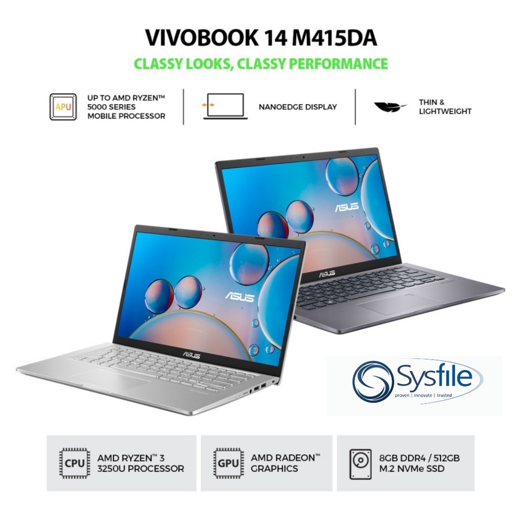 ASUS VivoBook 14 M415DAO-VIPS352 - Slate Grey ( Free Packing )